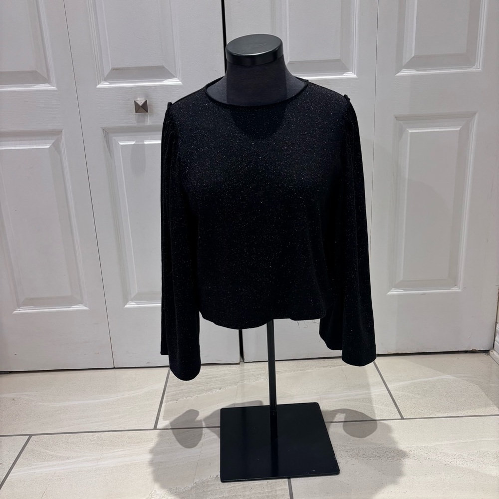 Mango Black Sparkle Blouse